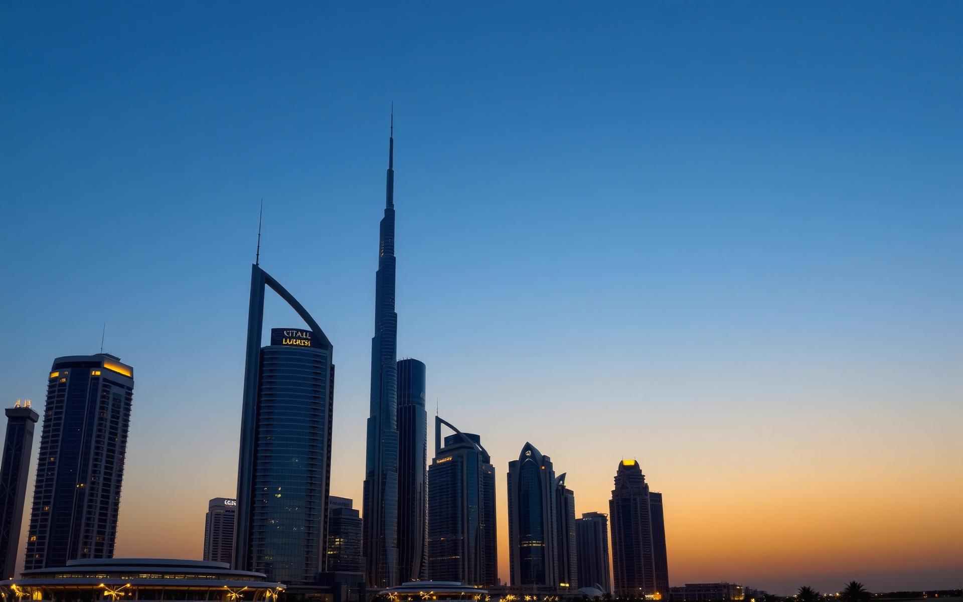 Dubai skyline at dusk
